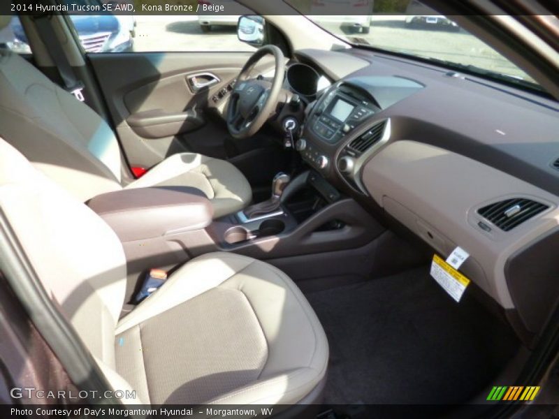 Kona Bronze / Beige 2014 Hyundai Tucson SE AWD