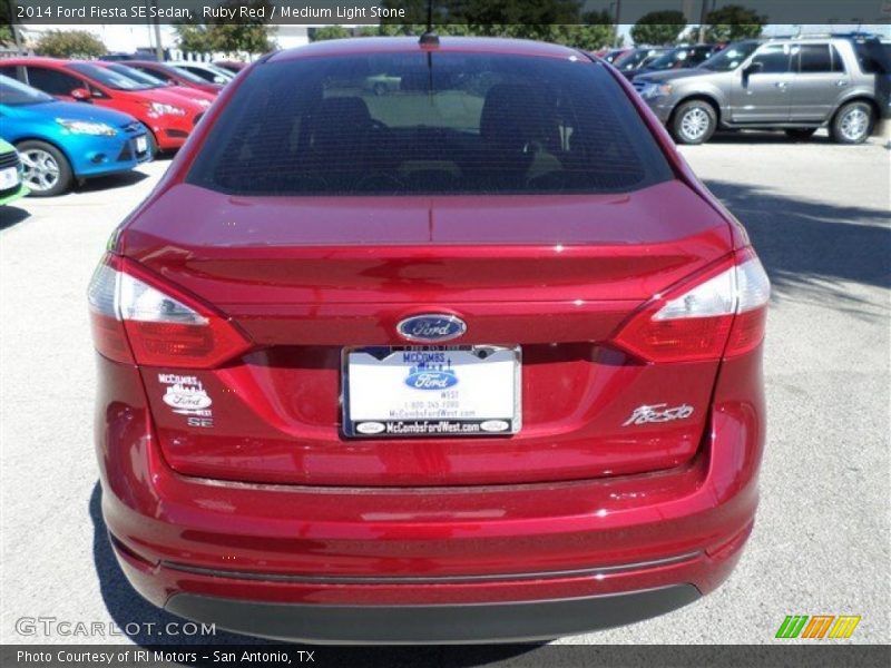 Ruby Red / Medium Light Stone 2014 Ford Fiesta SE Sedan
