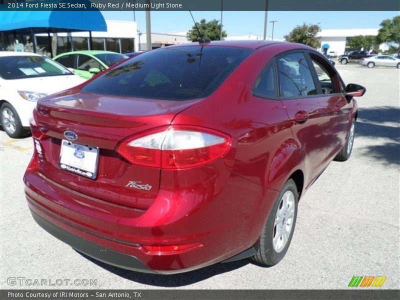 Ruby Red / Medium Light Stone 2014 Ford Fiesta SE Sedan