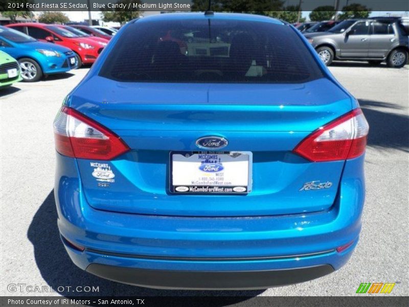 Blue Candy / Medium Light Stone 2014 Ford Fiesta SE Sedan