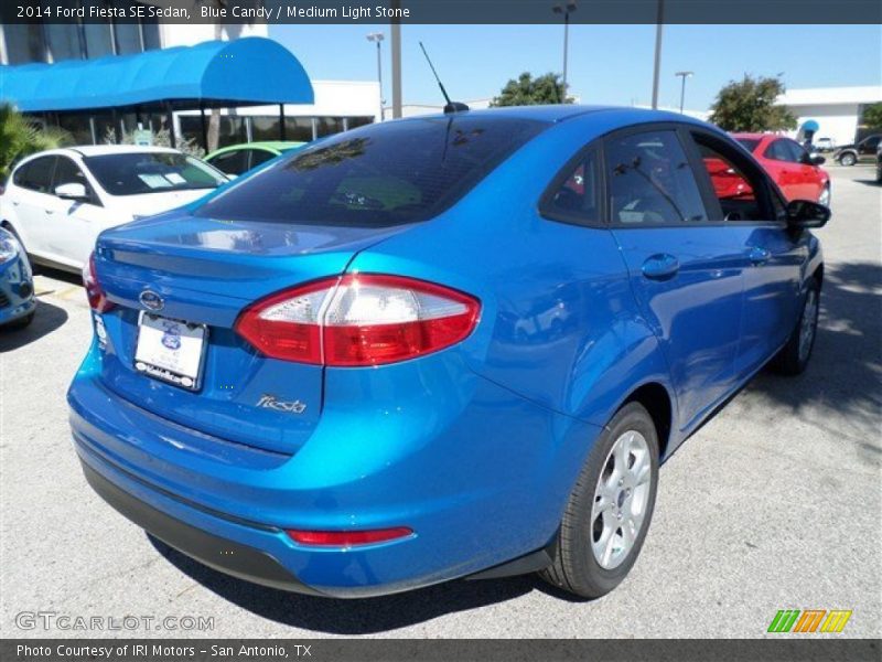 Blue Candy / Medium Light Stone 2014 Ford Fiesta SE Sedan