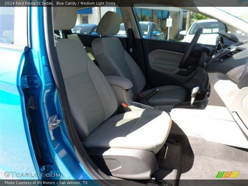 Blue Candy / Medium Light Stone 2014 Ford Fiesta SE Sedan