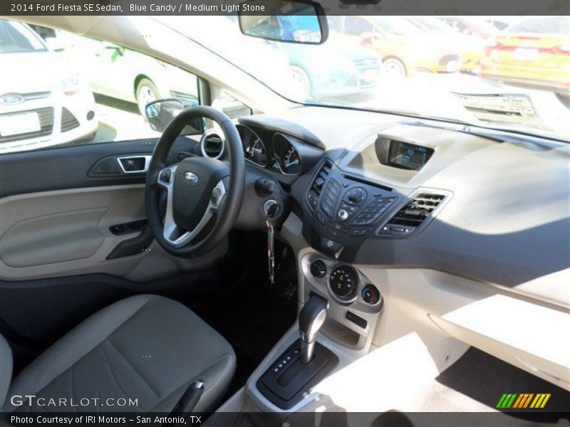 Blue Candy / Medium Light Stone 2014 Ford Fiesta SE Sedan