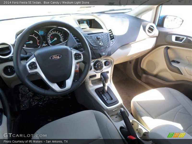 Blue Candy / Medium Light Stone 2014 Ford Fiesta SE Sedan