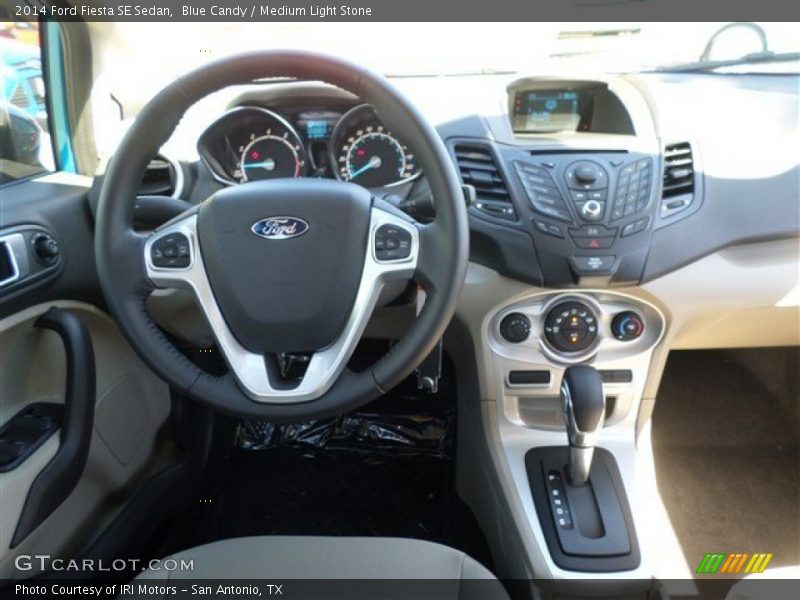 Blue Candy / Medium Light Stone 2014 Ford Fiesta SE Sedan