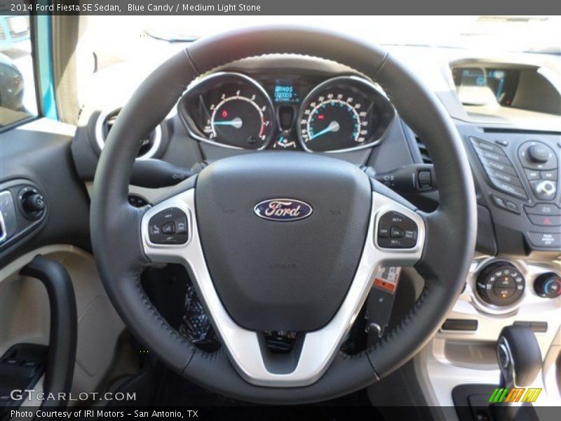Blue Candy / Medium Light Stone 2014 Ford Fiesta SE Sedan