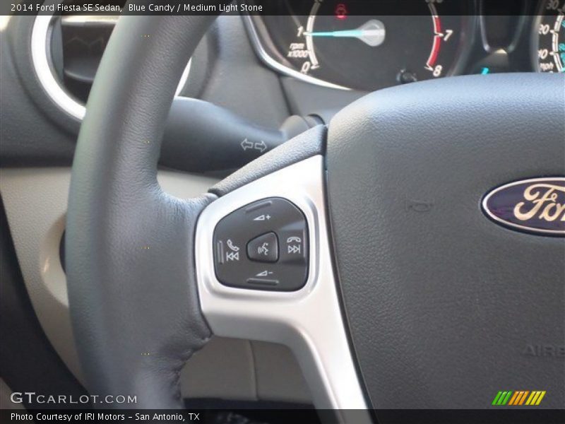 Blue Candy / Medium Light Stone 2014 Ford Fiesta SE Sedan