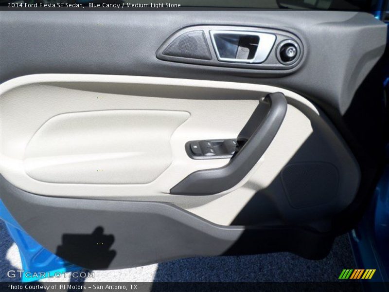 Blue Candy / Medium Light Stone 2014 Ford Fiesta SE Sedan