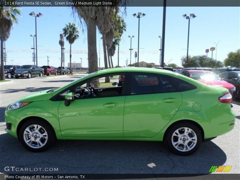 Green Envy / Medium Light Stone 2014 Ford Fiesta SE Sedan