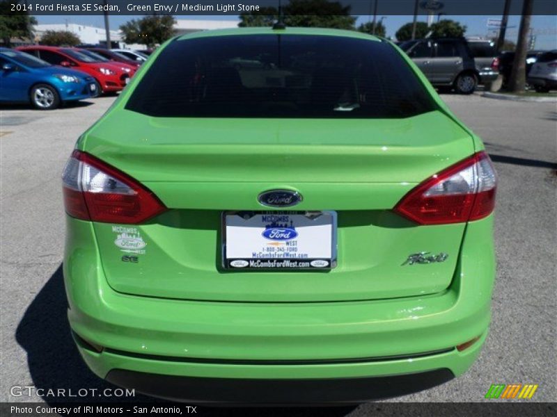 Green Envy / Medium Light Stone 2014 Ford Fiesta SE Sedan