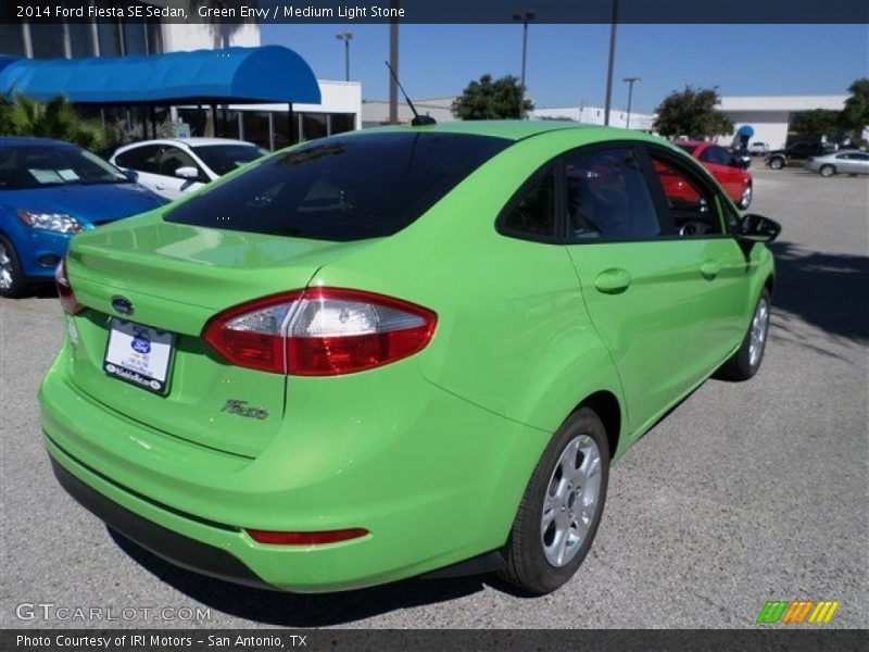 Green Envy / Medium Light Stone 2014 Ford Fiesta SE Sedan
