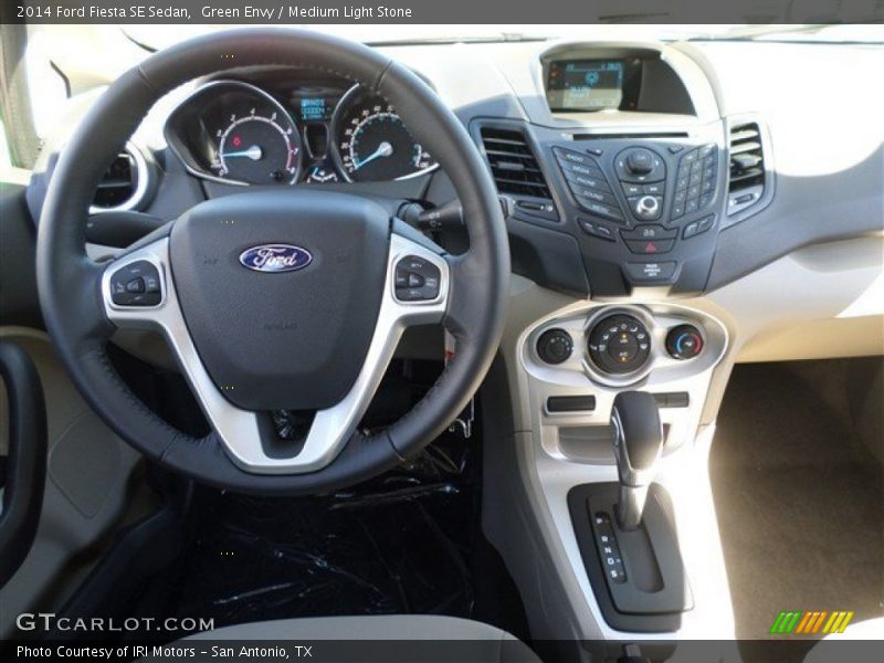 Green Envy / Medium Light Stone 2014 Ford Fiesta SE Sedan