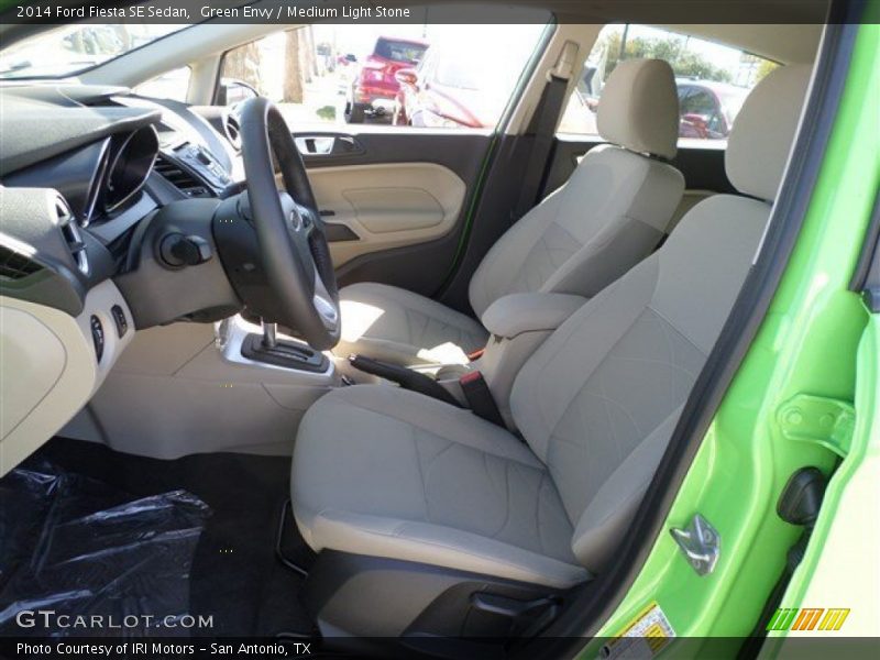 Green Envy / Medium Light Stone 2014 Ford Fiesta SE Sedan