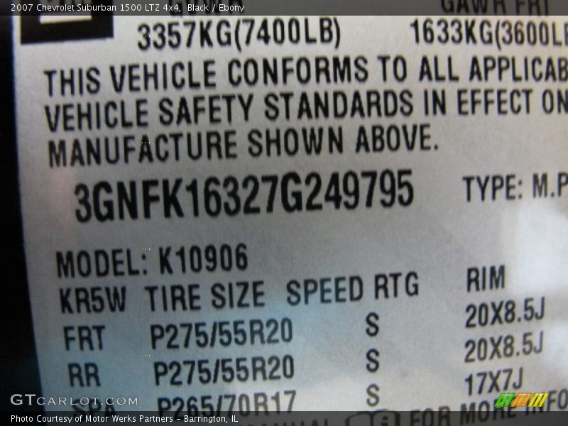 Black / Ebony 2007 Chevrolet Suburban 1500 LTZ 4x4