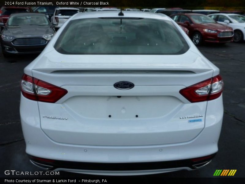 Oxford White / Charcoal Black 2014 Ford Fusion Titanium