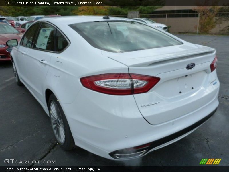 Oxford White / Charcoal Black 2014 Ford Fusion Titanium