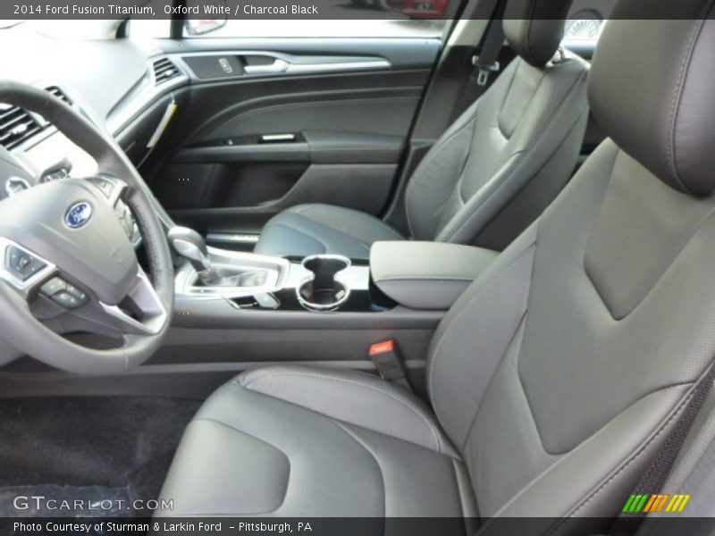 Oxford White / Charcoal Black 2014 Ford Fusion Titanium