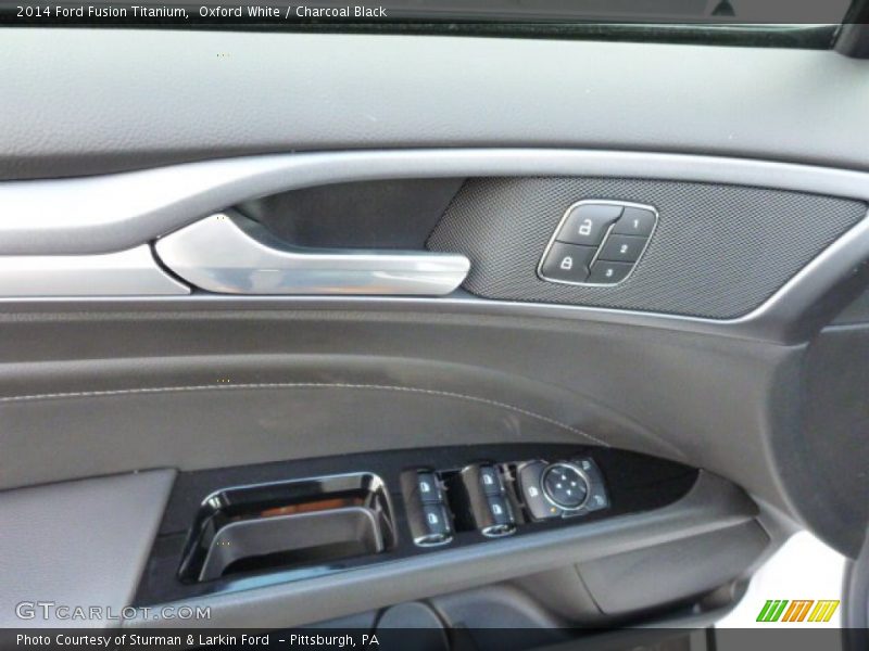 Oxford White / Charcoal Black 2014 Ford Fusion Titanium