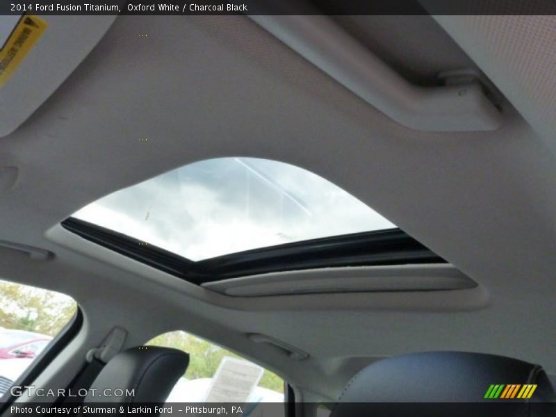 Oxford White / Charcoal Black 2014 Ford Fusion Titanium
