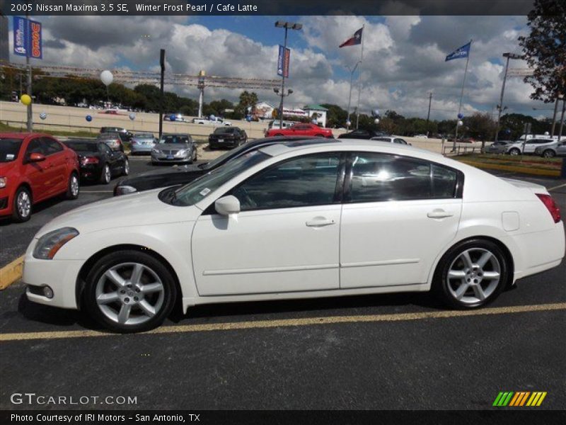 Winter Frost Pearl / Cafe Latte 2005 Nissan Maxima 3.5 SE