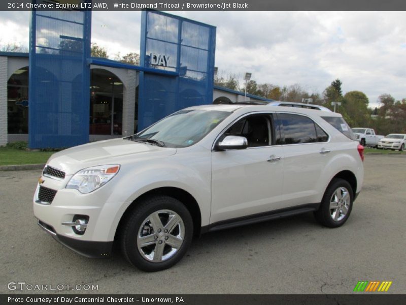 White Diamond Tricoat / Brownstone/Jet Black 2014 Chevrolet Equinox LTZ AWD