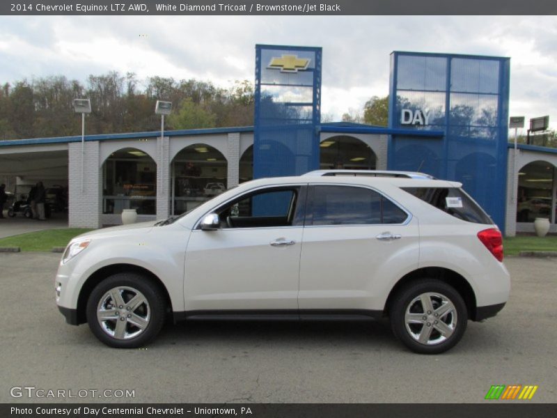 White Diamond Tricoat / Brownstone/Jet Black 2014 Chevrolet Equinox LTZ AWD