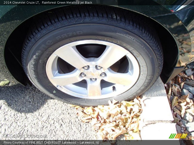 Rainforest Green Metallic / Jet Black 2014 Chevrolet Cruze LT
