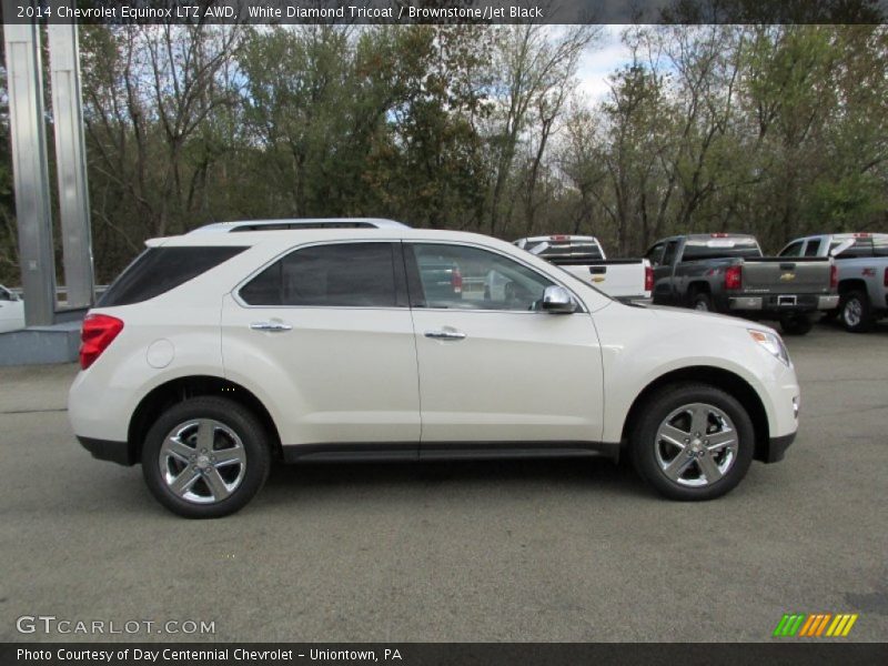 White Diamond Tricoat / Brownstone/Jet Black 2014 Chevrolet Equinox LTZ AWD