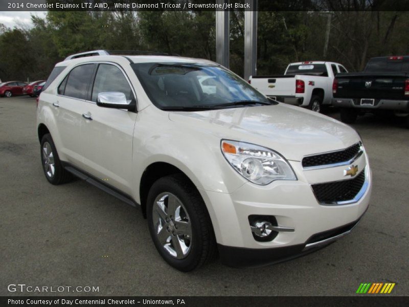 White Diamond Tricoat / Brownstone/Jet Black 2014 Chevrolet Equinox LTZ AWD