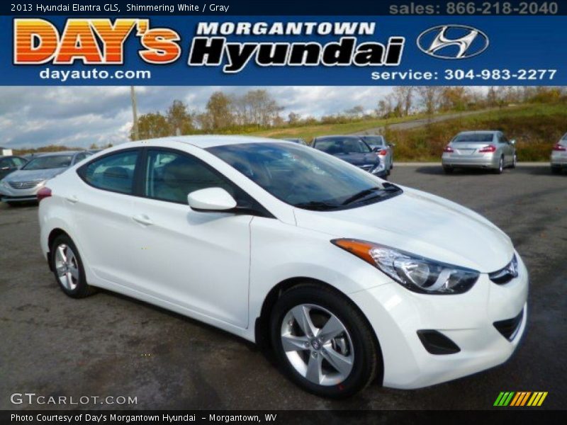 Shimmering White / Gray 2013 Hyundai Elantra GLS