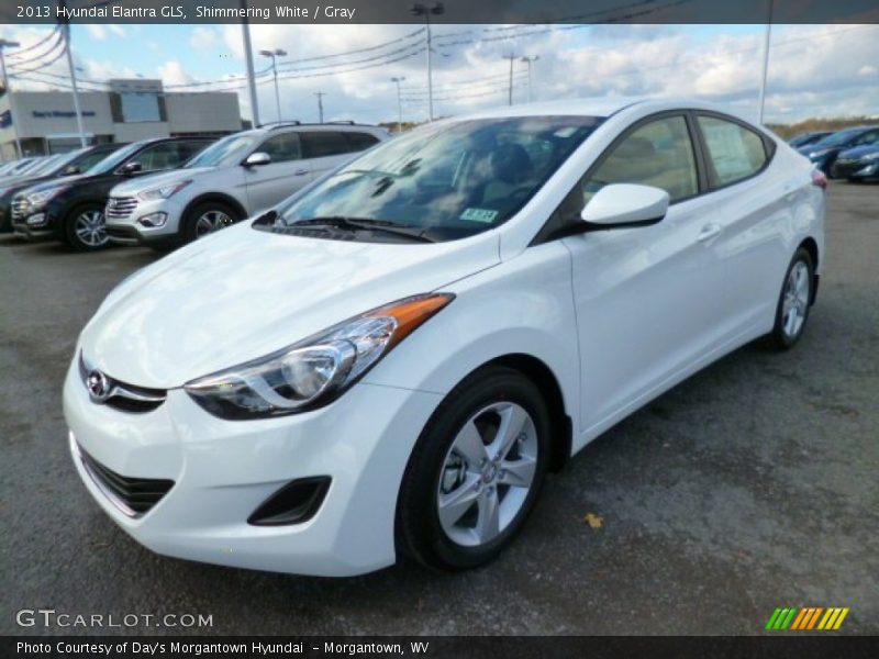 Shimmering White / Gray 2013 Hyundai Elantra GLS