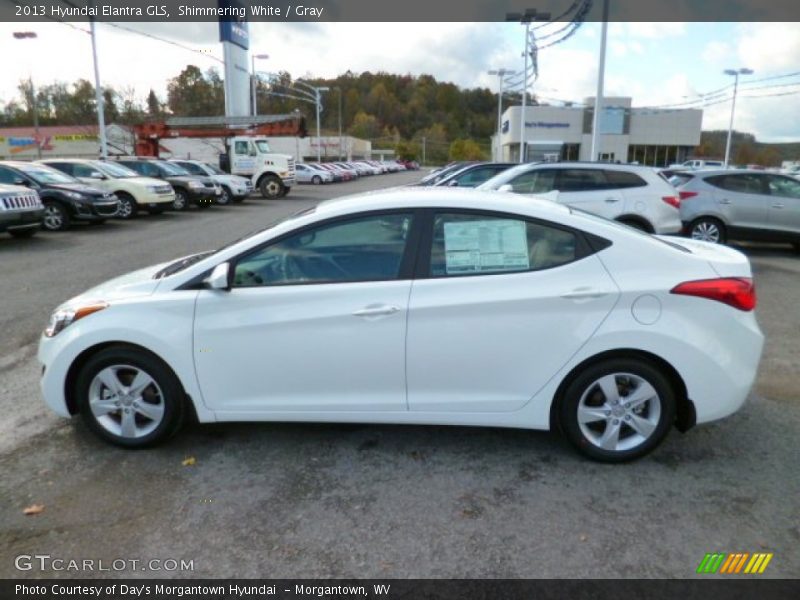 Shimmering White / Gray 2013 Hyundai Elantra GLS