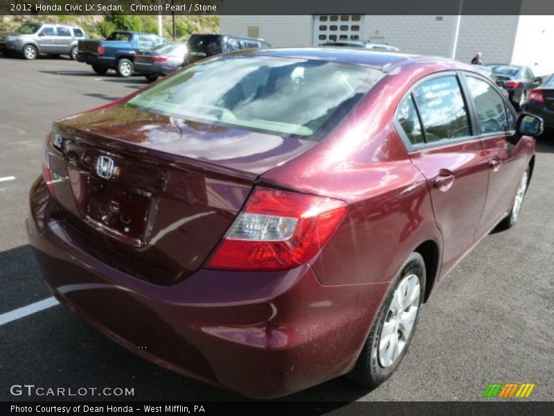 Crimson Pearl / Stone 2012 Honda Civic LX Sedan