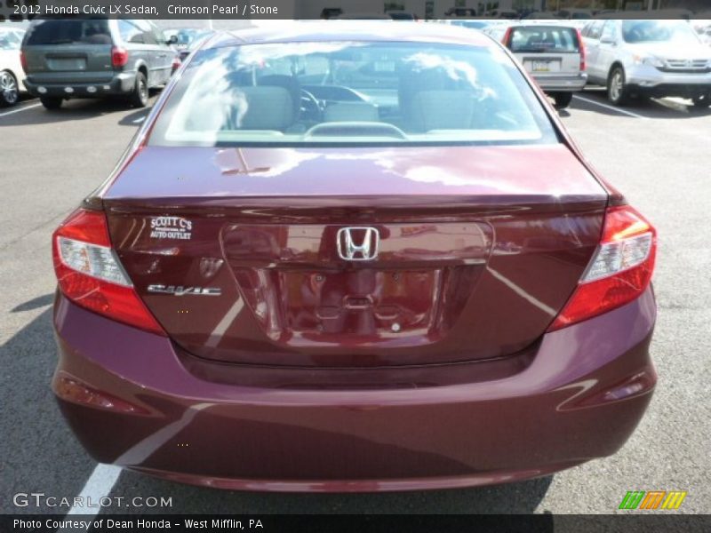 Crimson Pearl / Stone 2012 Honda Civic LX Sedan