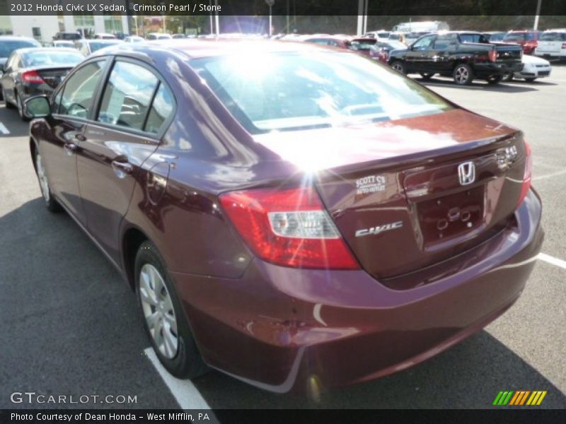 Crimson Pearl / Stone 2012 Honda Civic LX Sedan