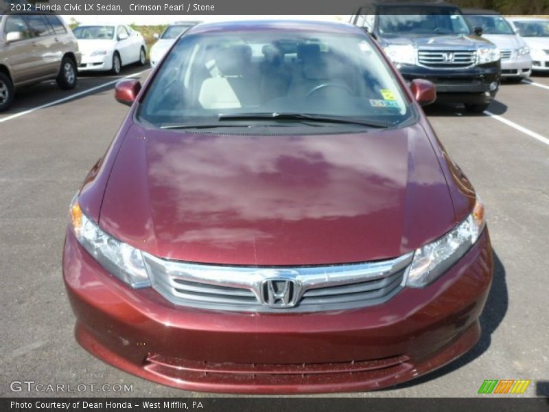 Crimson Pearl / Stone 2012 Honda Civic LX Sedan