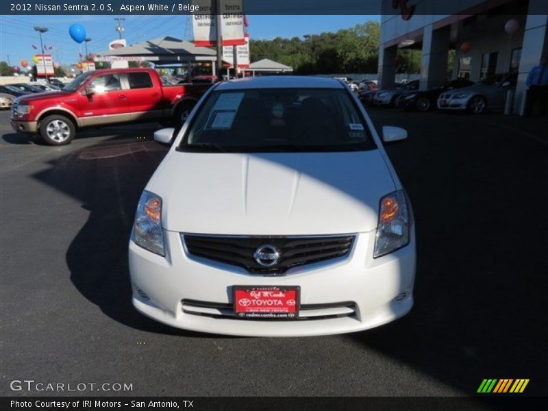 Aspen White / Beige 2012 Nissan Sentra 2.0 S