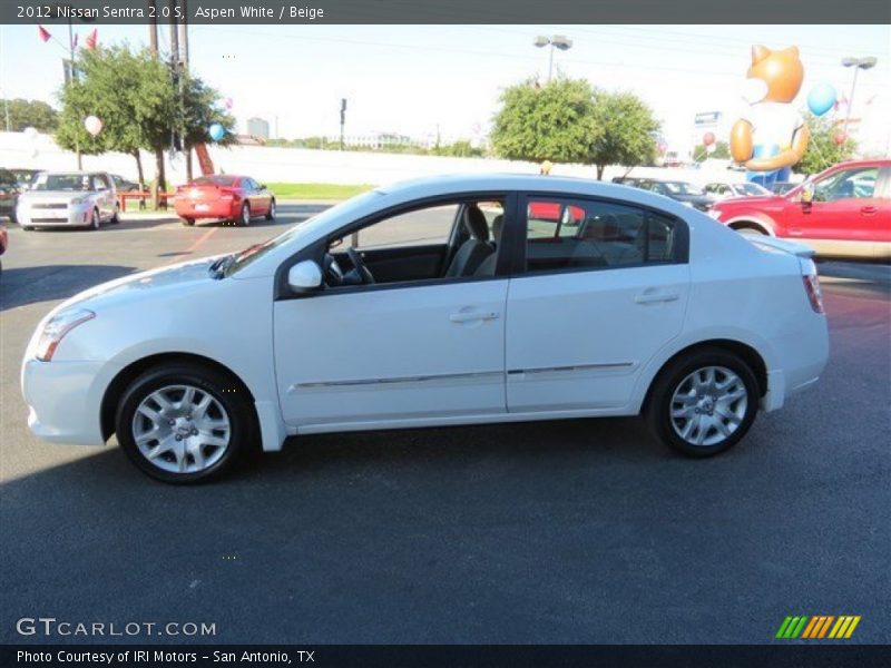 Aspen White / Beige 2012 Nissan Sentra 2.0 S