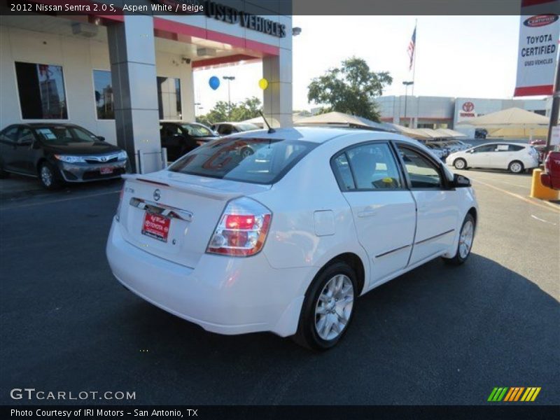 Aspen White / Beige 2012 Nissan Sentra 2.0 S