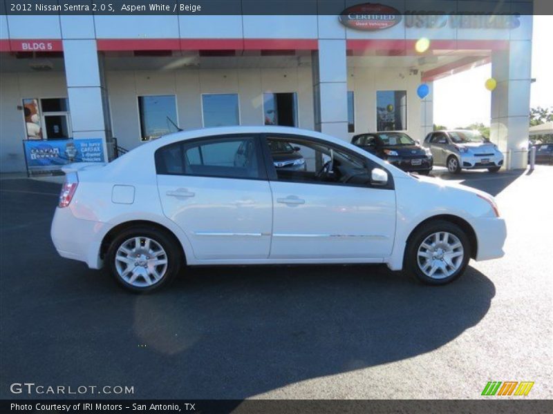 Aspen White / Beige 2012 Nissan Sentra 2.0 S