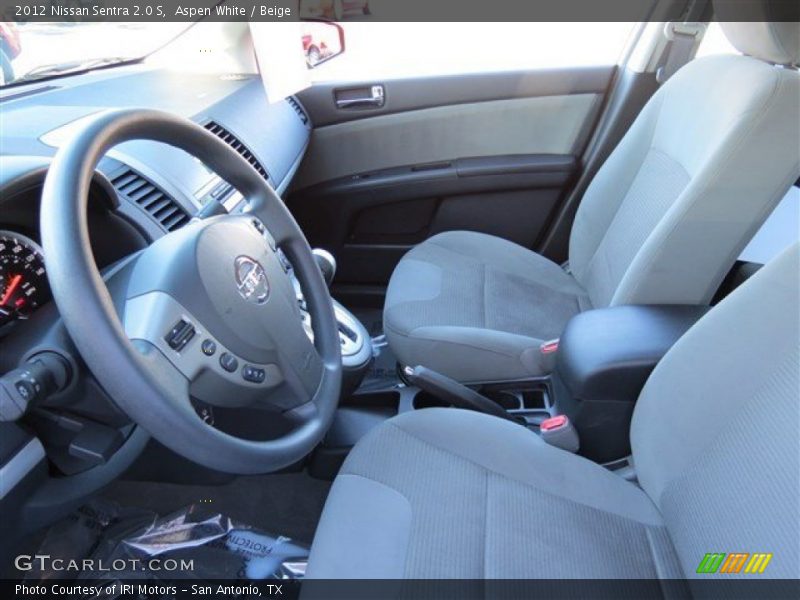 Aspen White / Beige 2012 Nissan Sentra 2.0 S