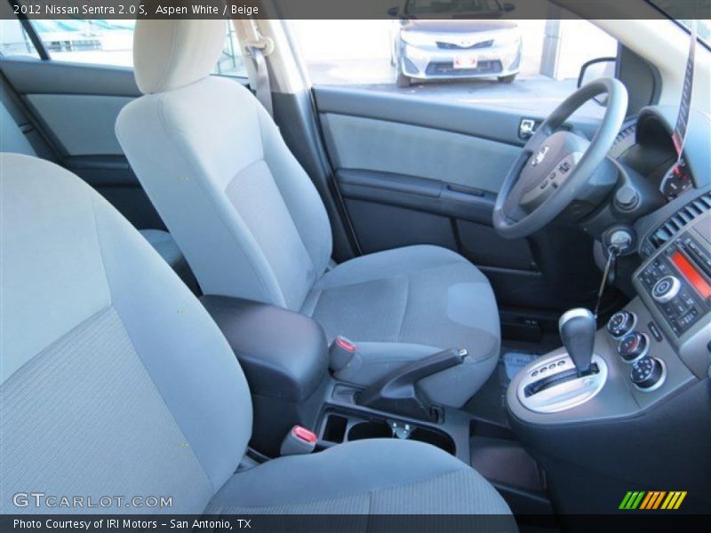 Aspen White / Beige 2012 Nissan Sentra 2.0 S