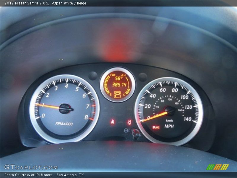 Aspen White / Beige 2012 Nissan Sentra 2.0 S