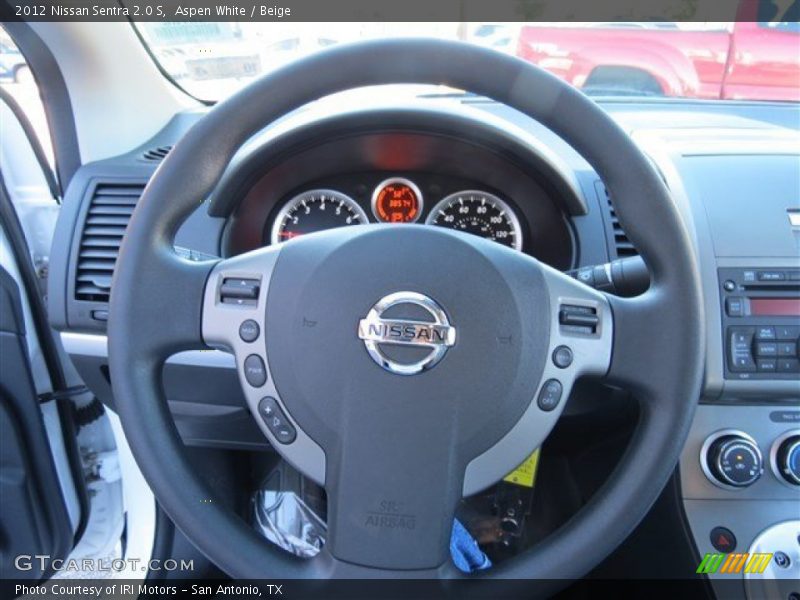 Aspen White / Beige 2012 Nissan Sentra 2.0 S