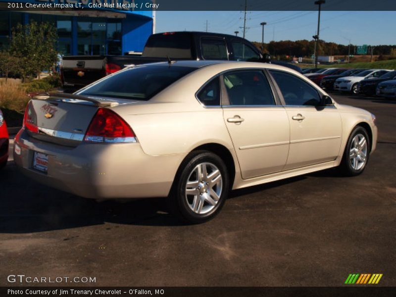 Gold Mist Metallic / Gray 2011 Chevrolet Impala LT