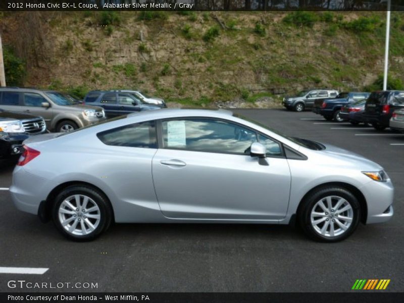 Alabaster Silver Metallic / Gray 2012 Honda Civic EX-L Coupe