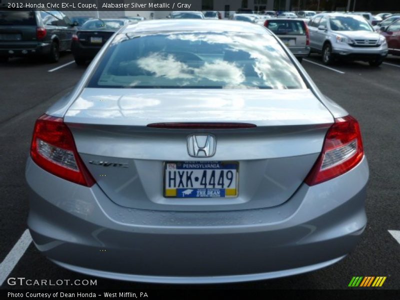 Alabaster Silver Metallic / Gray 2012 Honda Civic EX-L Coupe