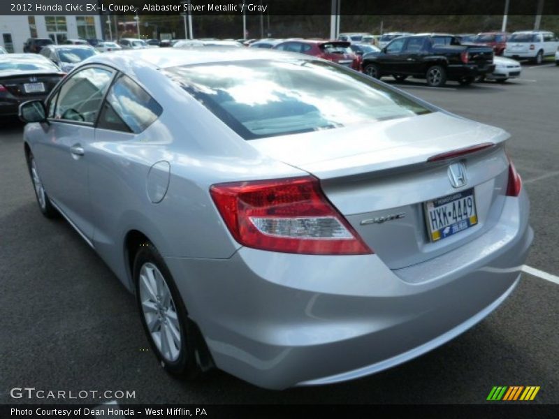 Alabaster Silver Metallic / Gray 2012 Honda Civic EX-L Coupe