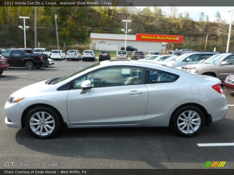 Alabaster Silver Metallic / Gray 2012 Honda Civic EX-L Coupe