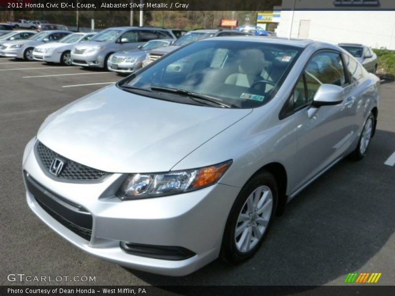Alabaster Silver Metallic / Gray 2012 Honda Civic EX-L Coupe